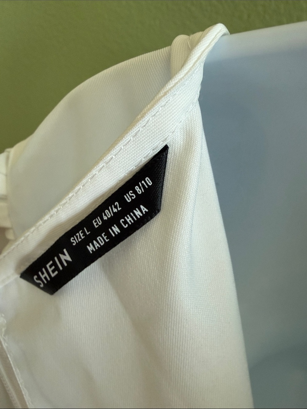 SHEIN White V-Neck Button-Front Ruffle Mini Dress - Picture 5 of 5